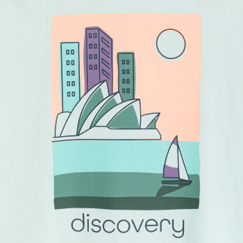 تيشيرت مزين برسمة باللون الأخضر للأولاد